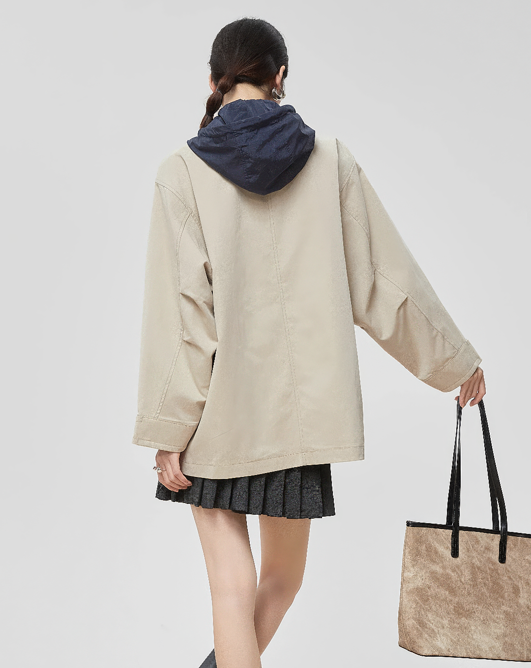 ♀Drawstring Hooded Field Jacket