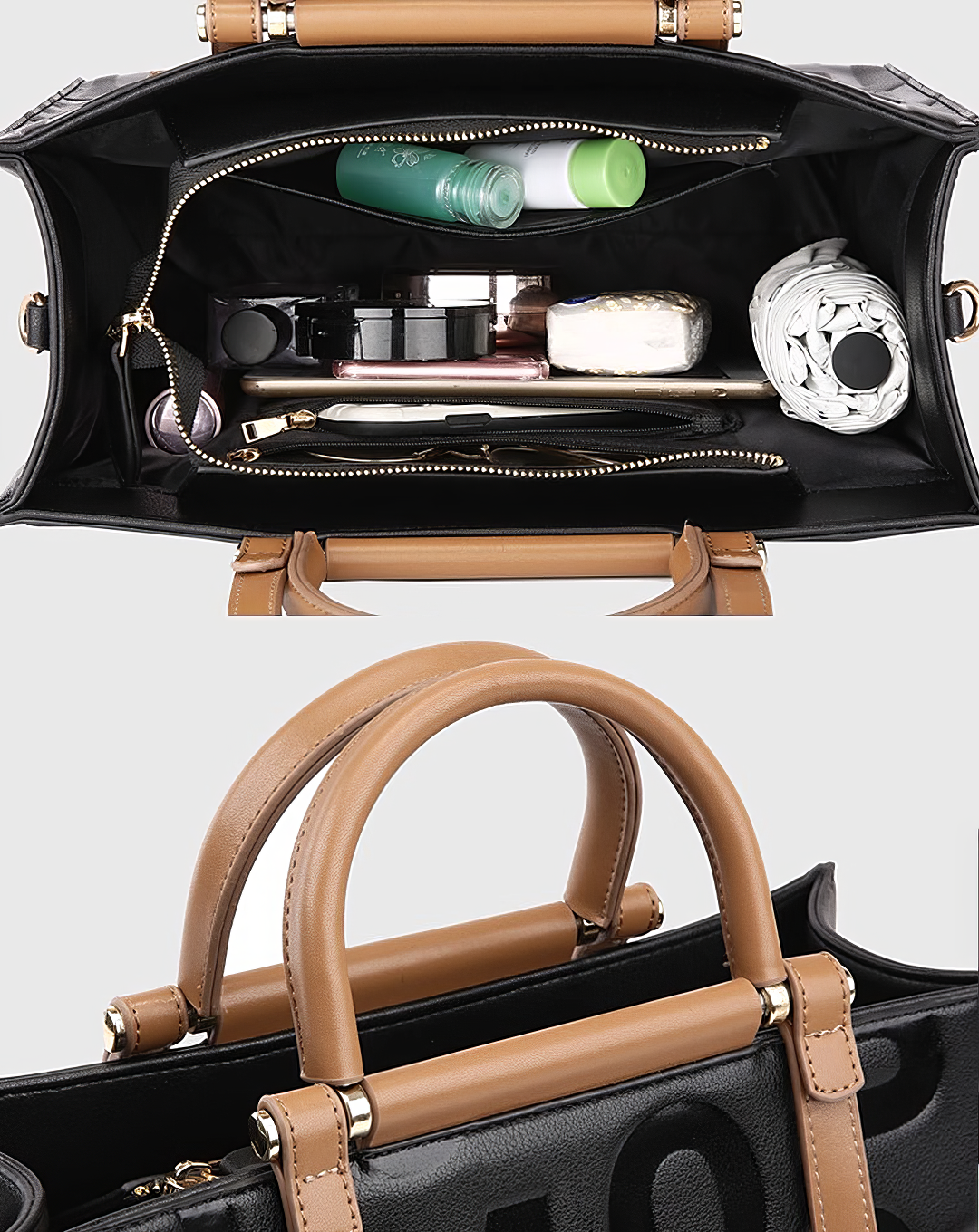 ♀本革/Embossed Logo Bag