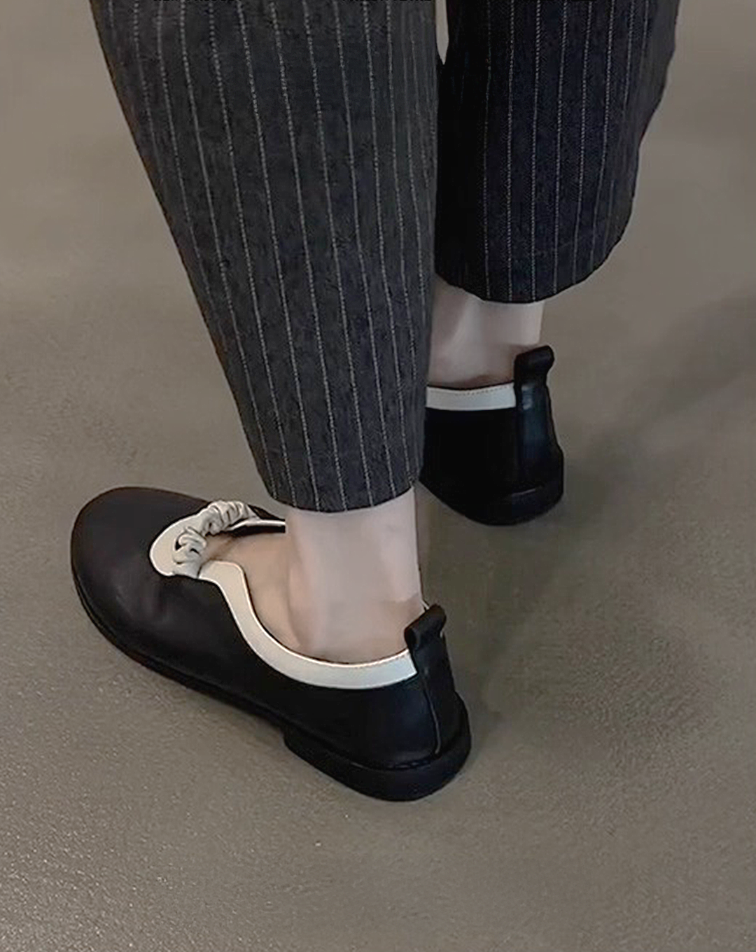 ♀Gathered Strap Flat Shoes