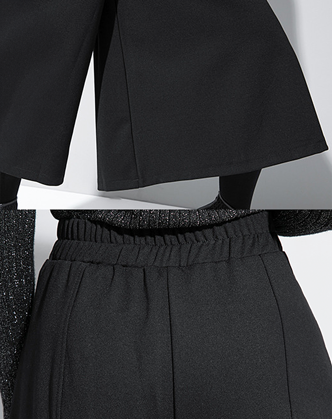 ♀Black Wide Leg Pants