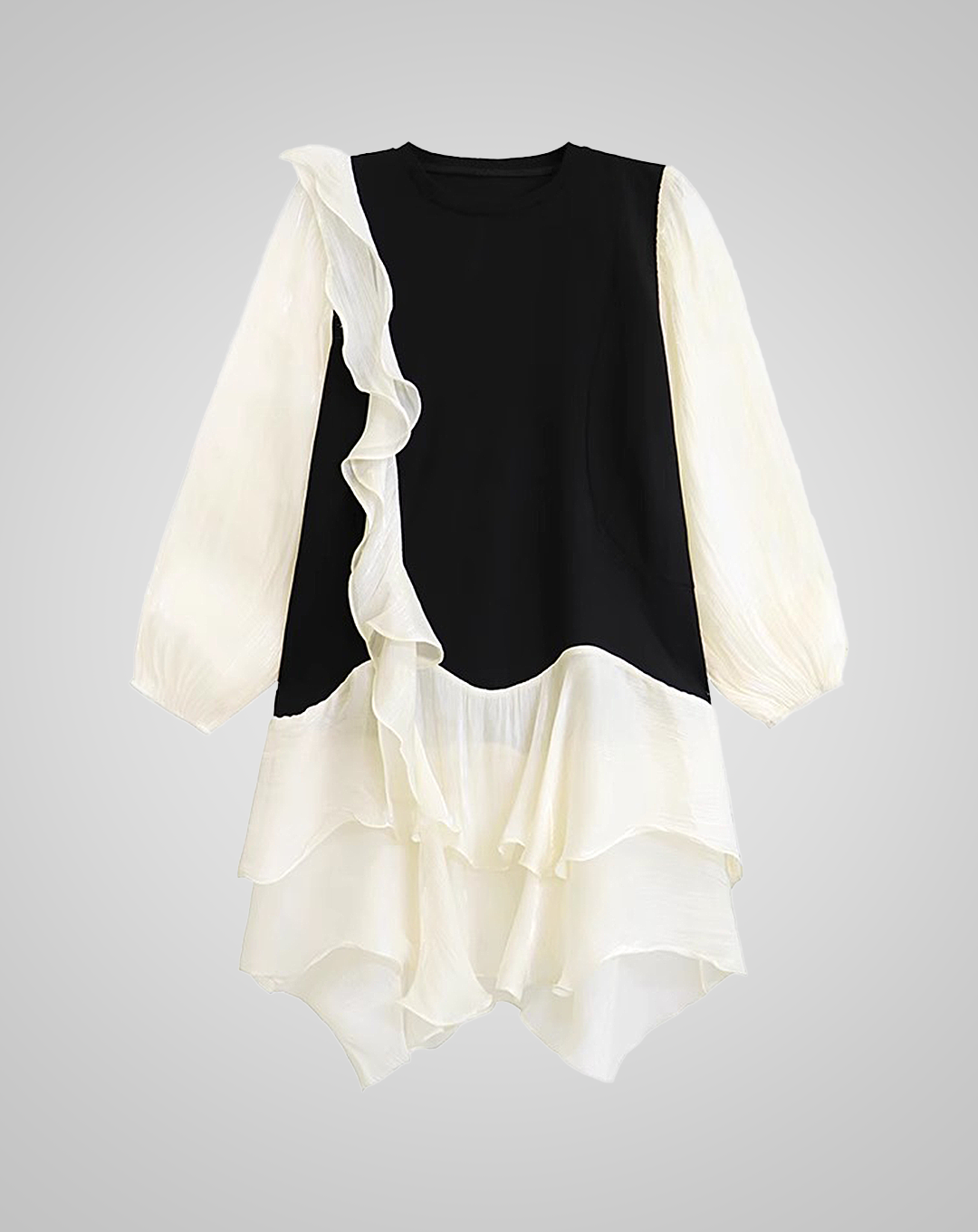 ♀Tiered Switching Dress