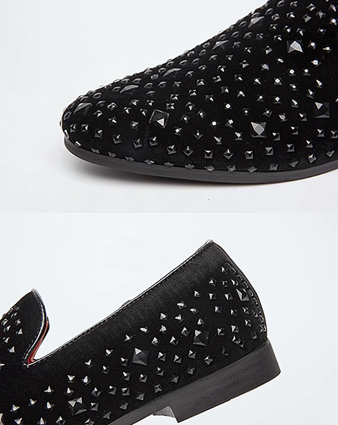 ♂Black Studded Loafers