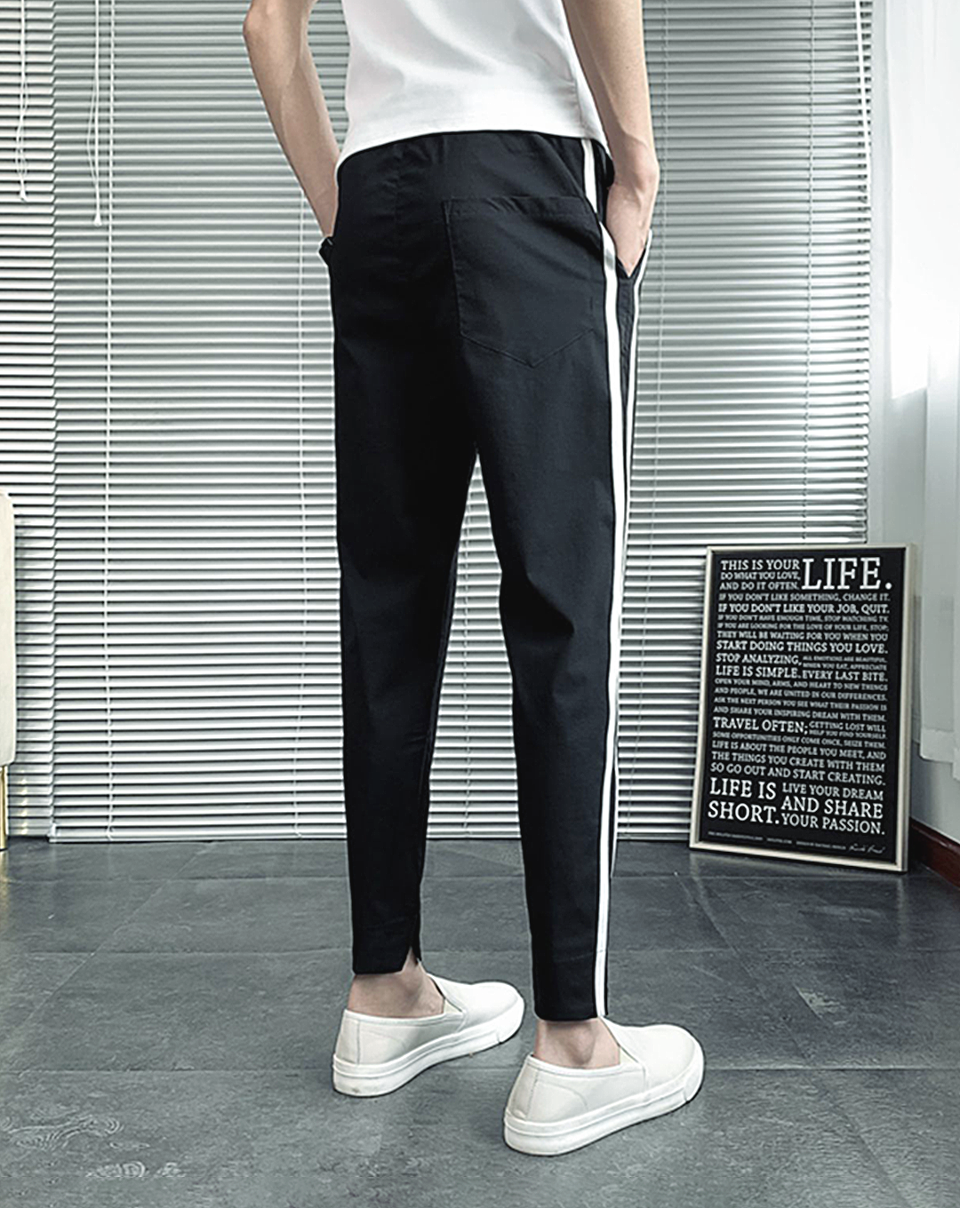 ♂Drawstring Line Pants
