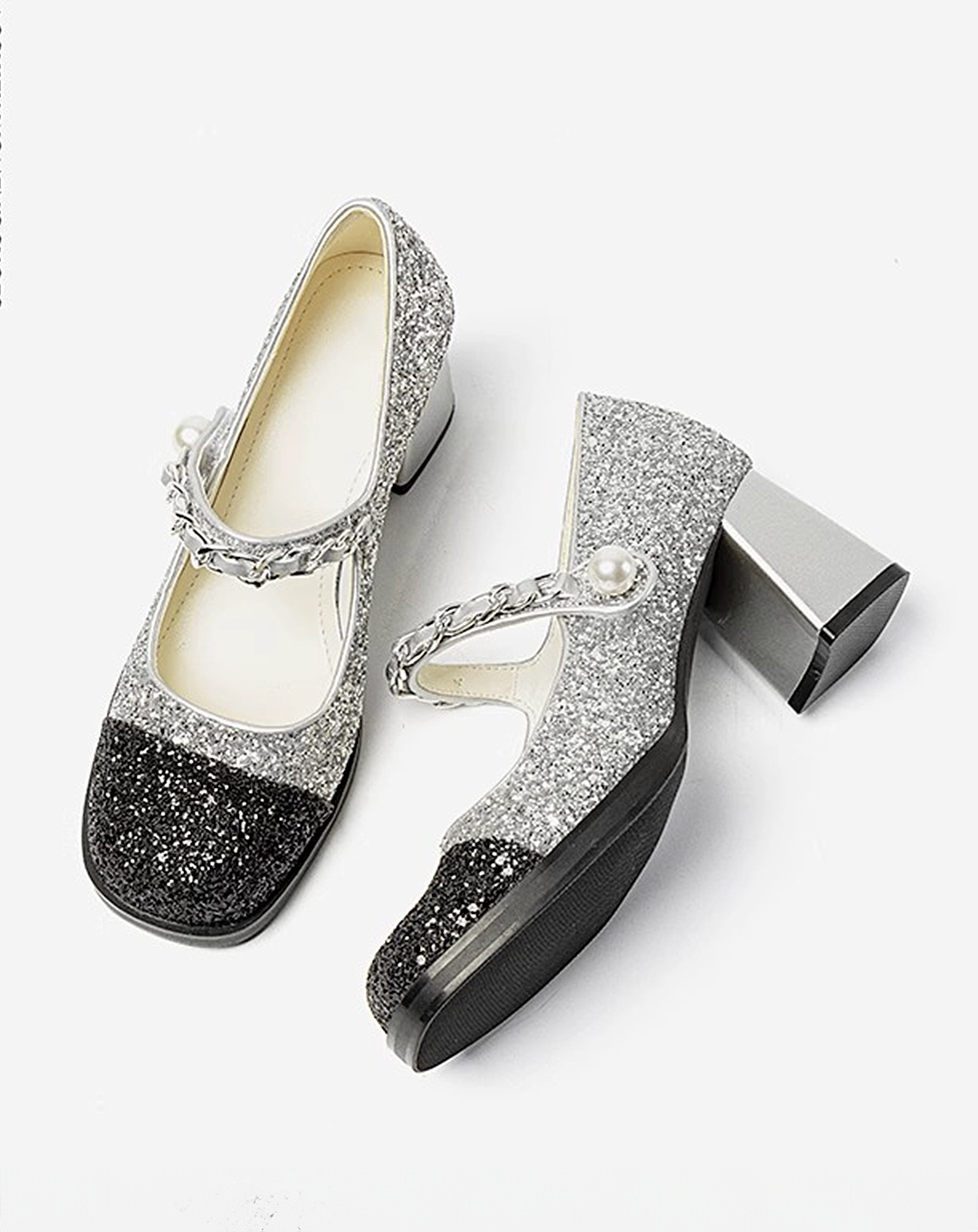 ♀Chain Strap Pumps