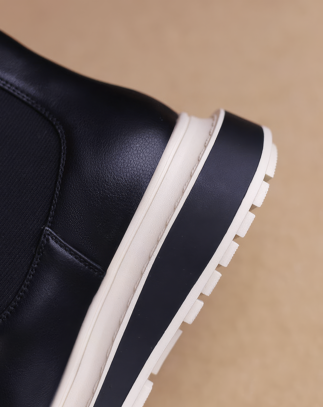 ♀本革/Layered Platform Chelsea Boots