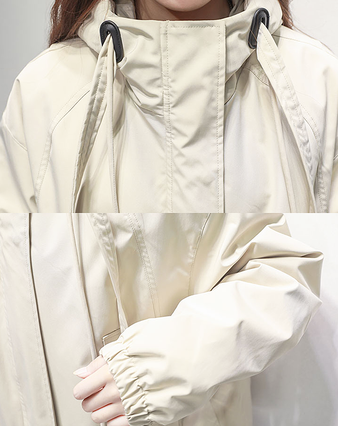 ♀Flat String Hooded Jacket