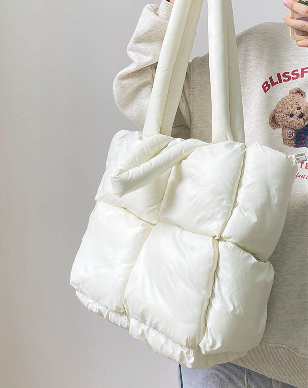 Down Quilted Tote Bag