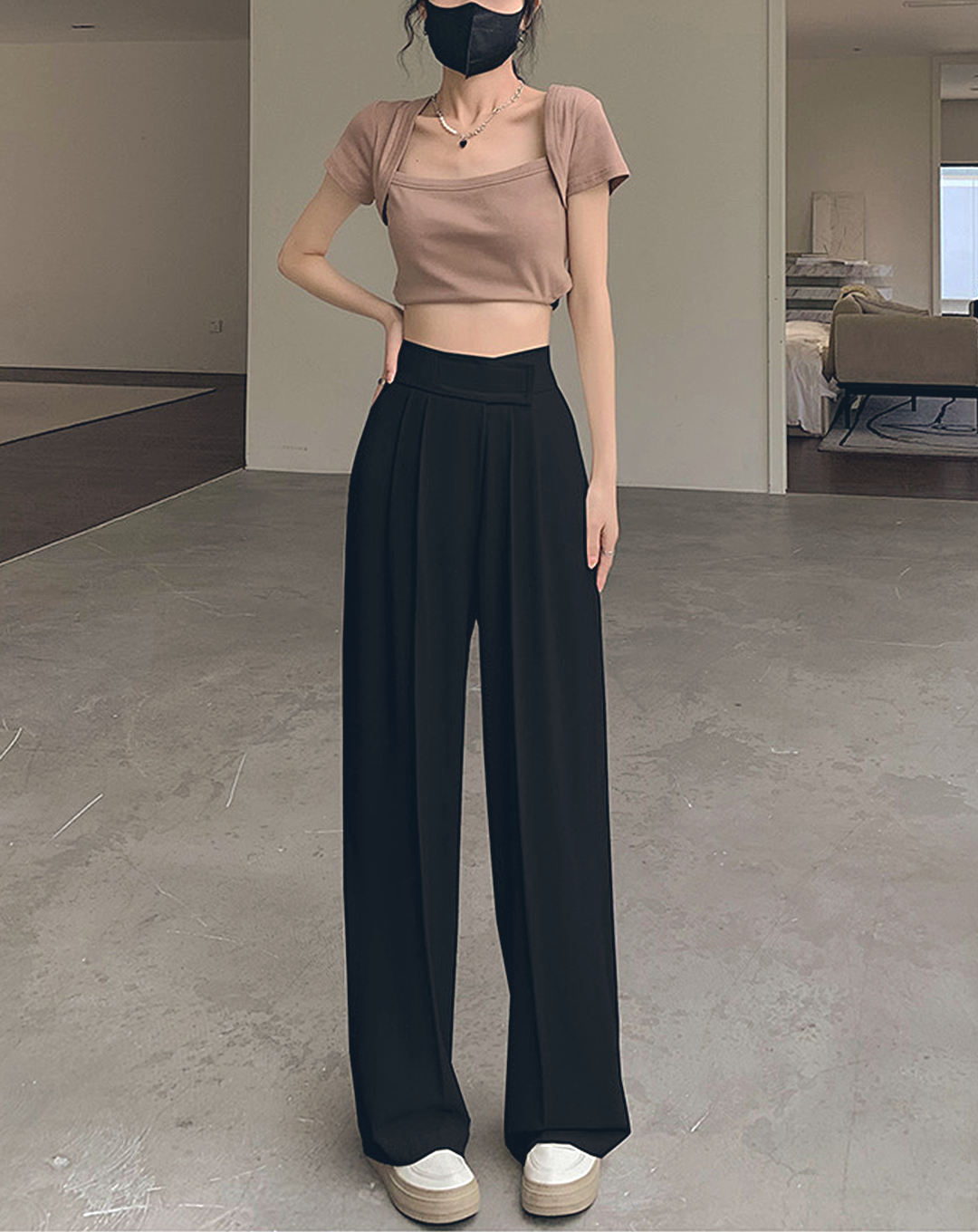 ♀High Waist Velcro Pants