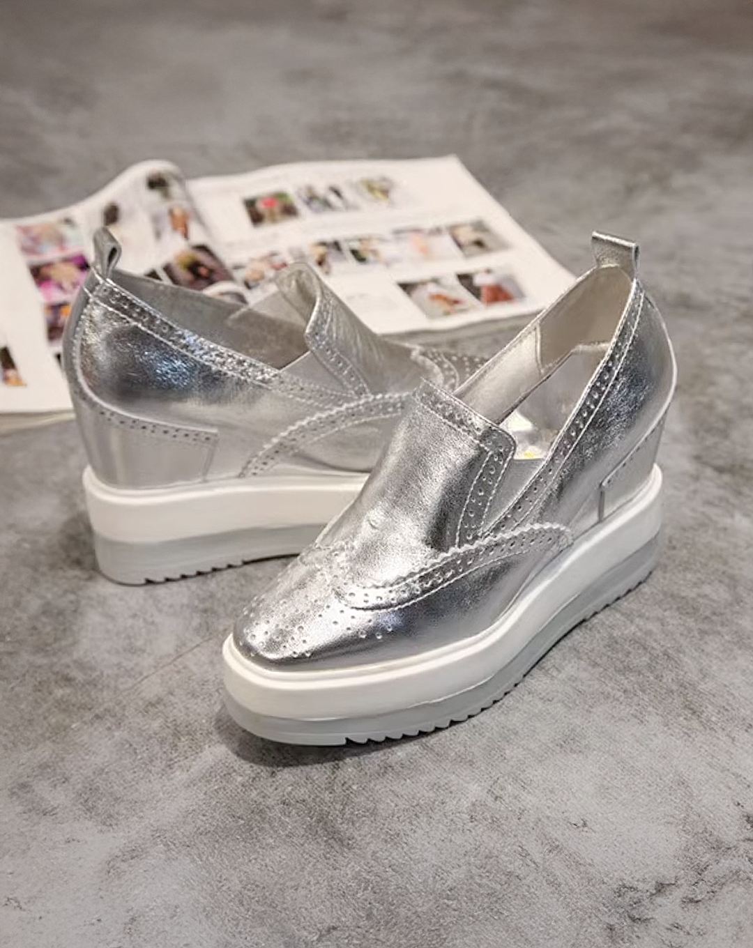 ♀本革/Wingtip Slip-on Shoes