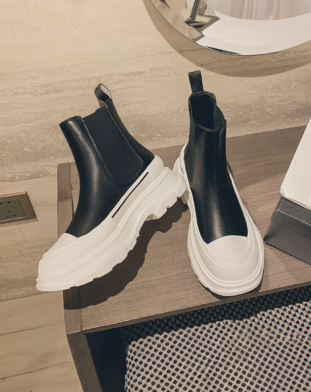 ♀Side Gore Plain Platform Shoes
