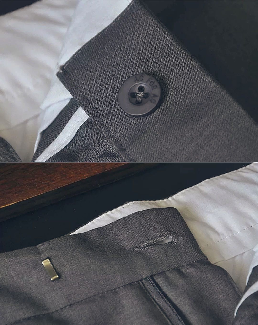 ♀Tricolor Back Hem Cropped Pants