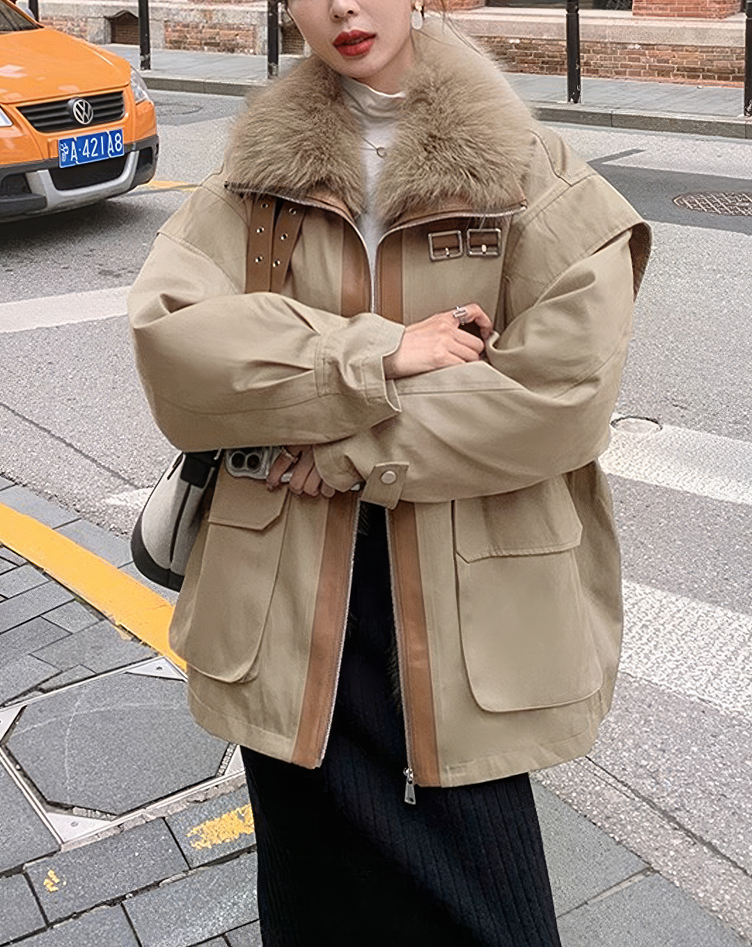 ♀Fur Collar Volume Jacket