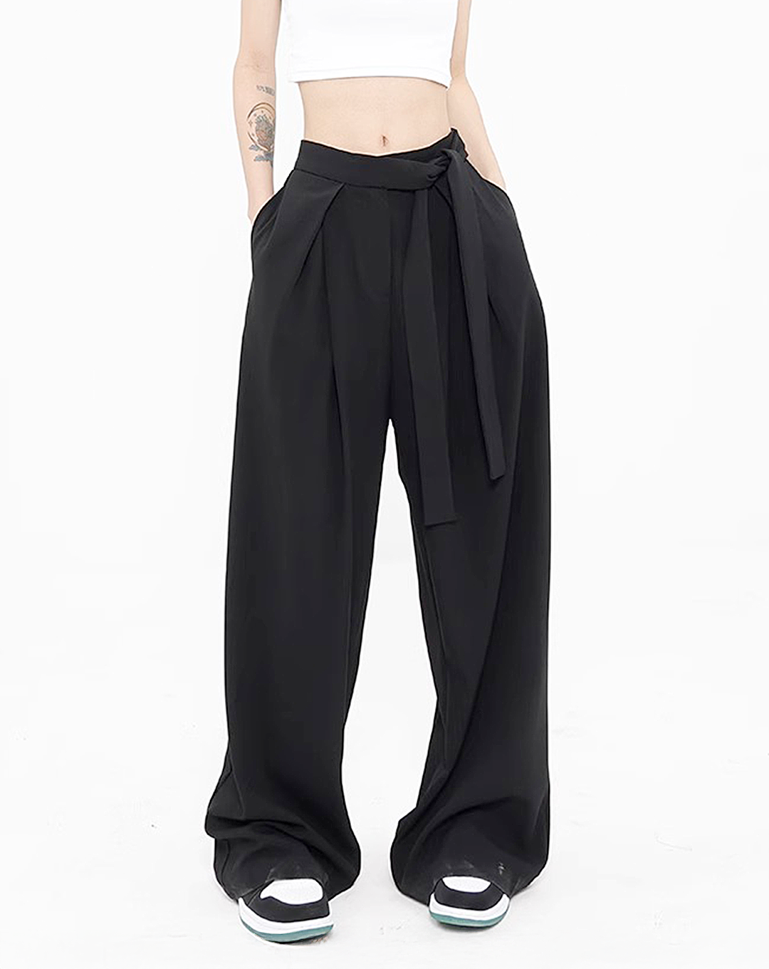 ♀Draped Wide Pants