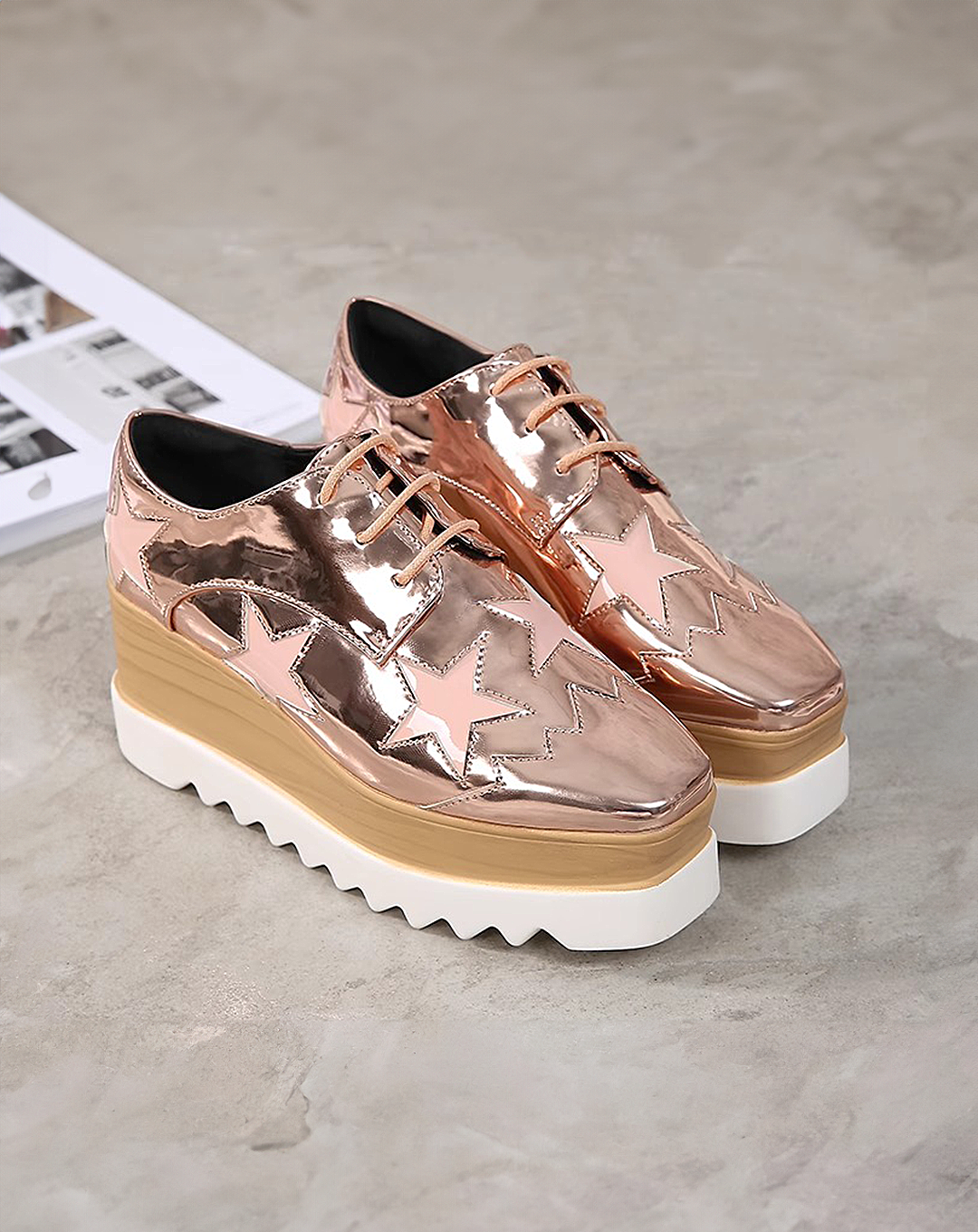 ♀Enamel Platform Shoes