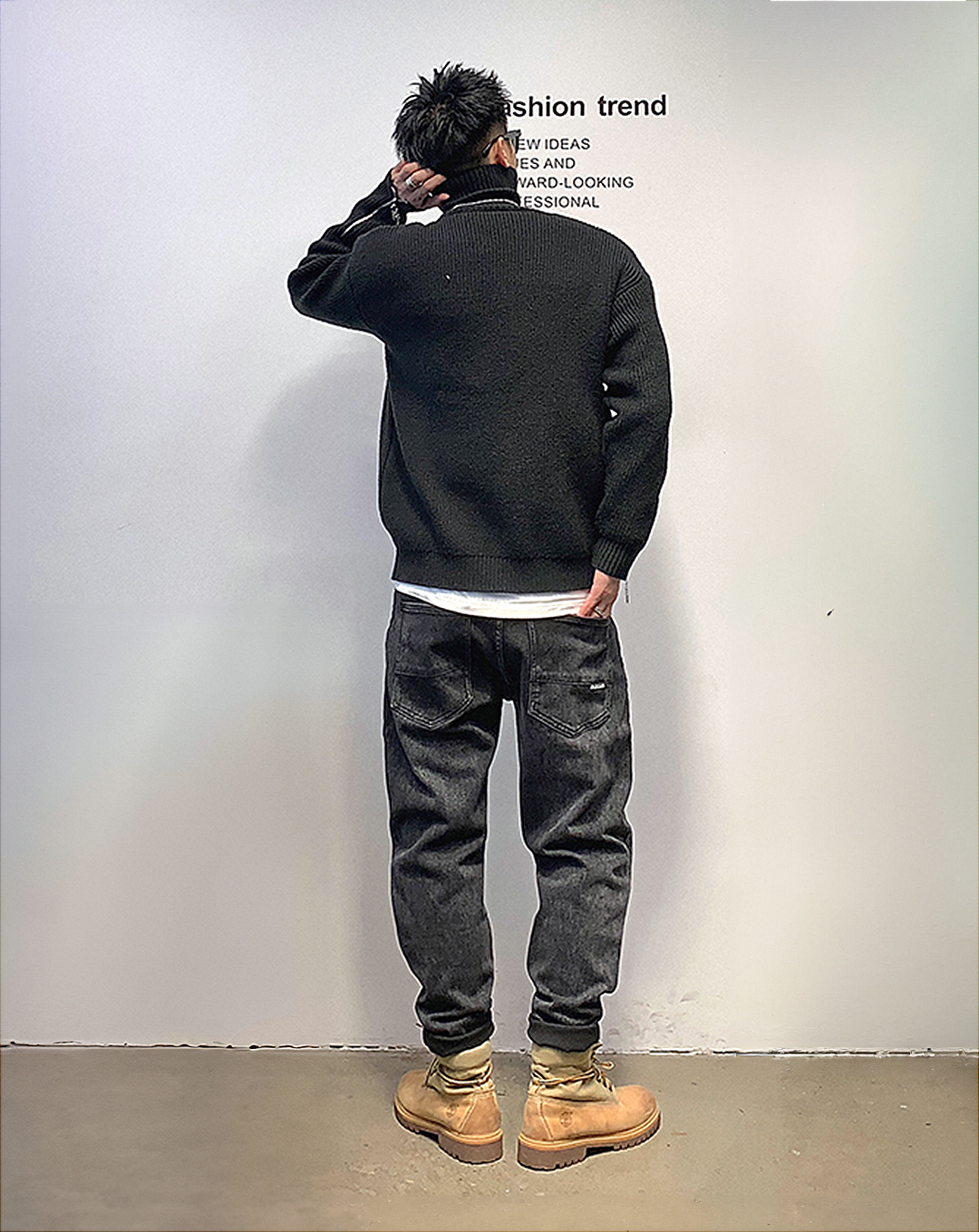 ♂High Neck Zip Knit