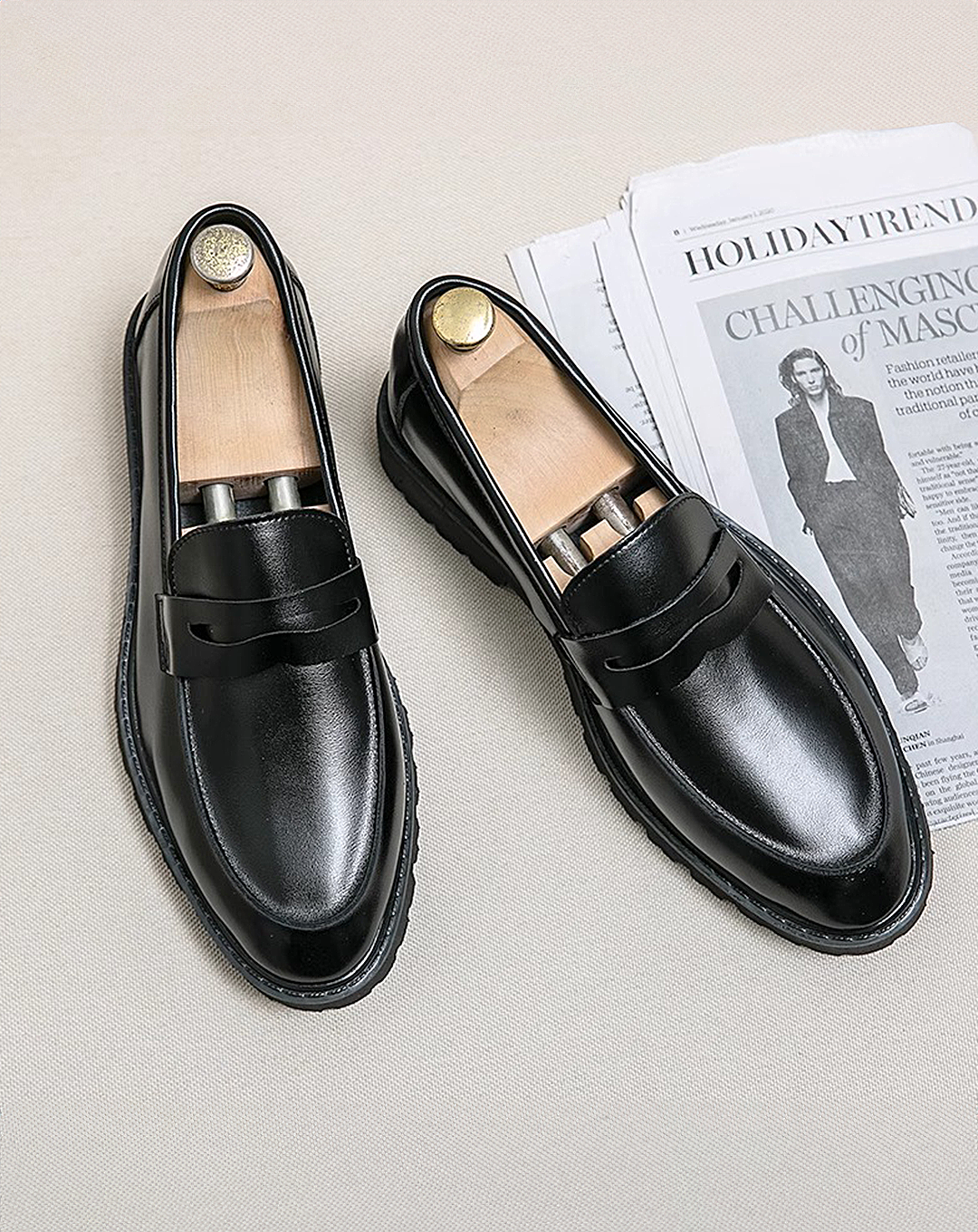♂Plain Monotone Loafers