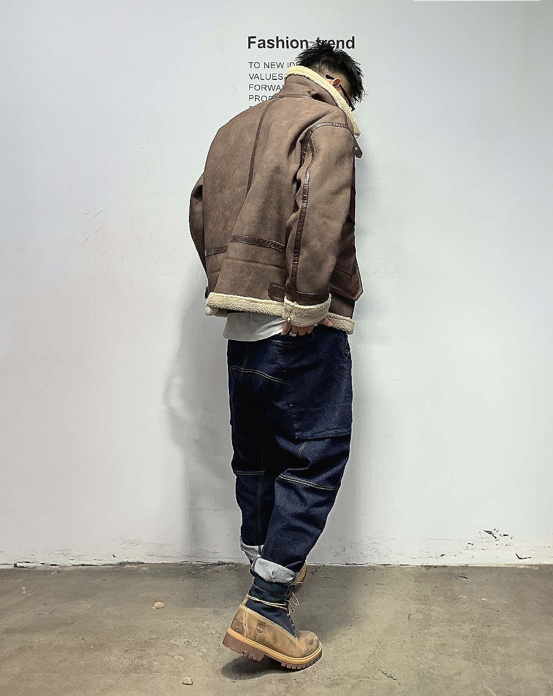 ♂Stand Neck Boa Jacket
