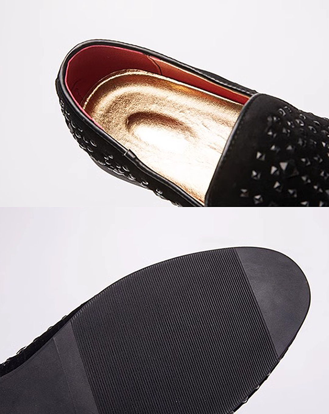 ♂Black Studded Loafers