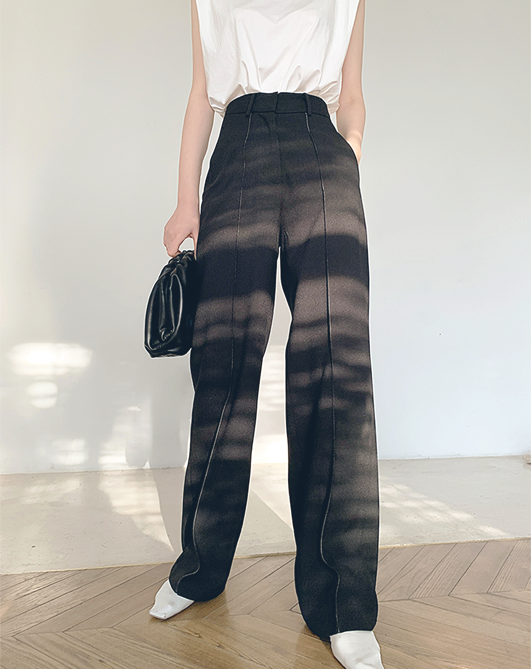 ♀Center Press Loose Pants