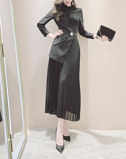 ♀Asymmetric Splice Dress