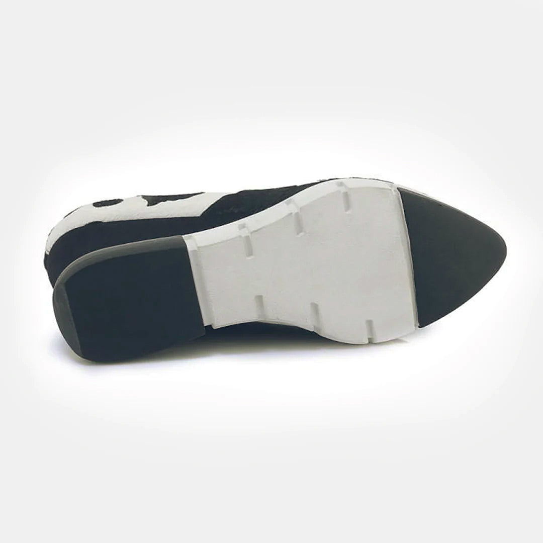 ♀Horsehair Pointed Toe Wedge Sole Shoes