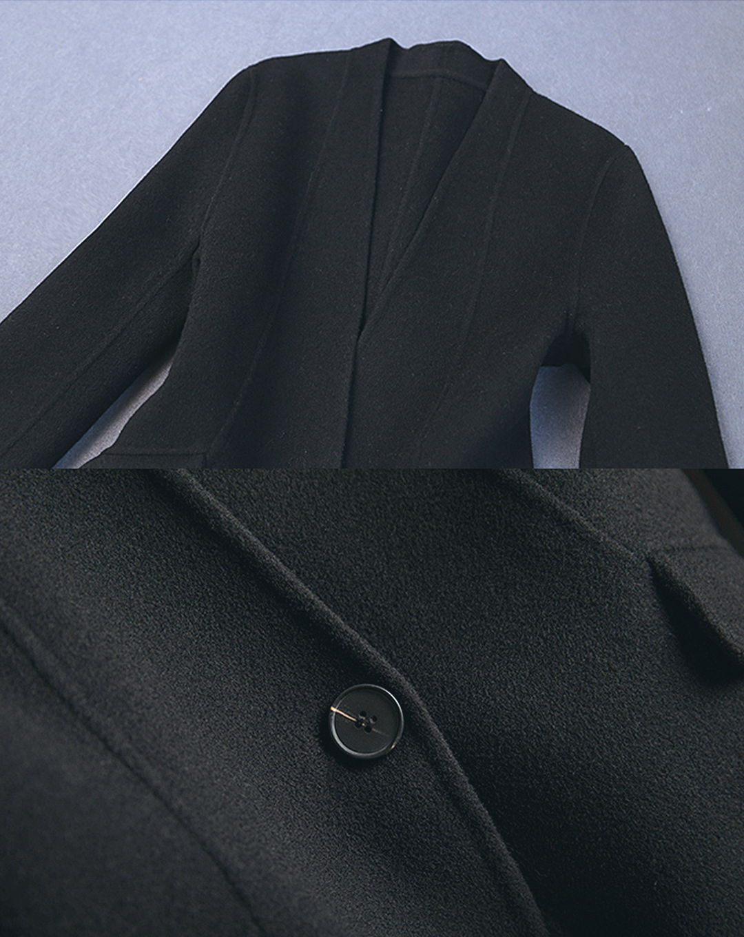 ♀Collarless Wool Jacket