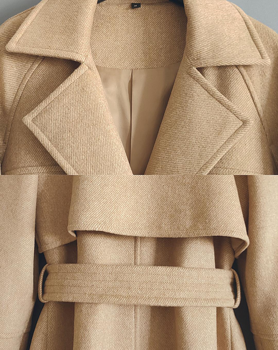♀Double Pocket Wool Trench Coat