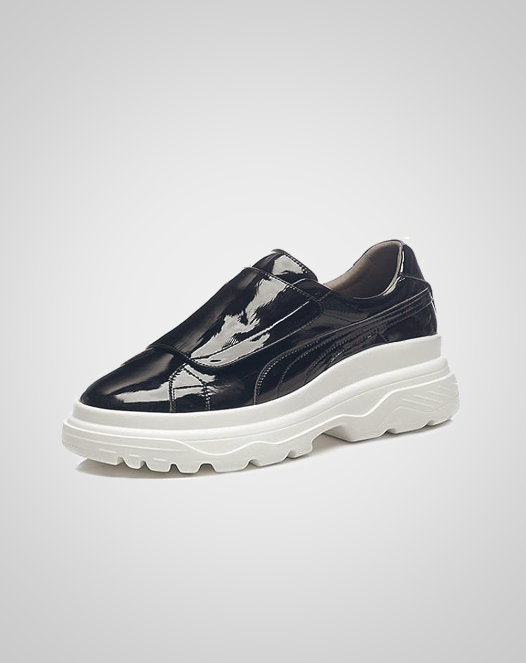 ♀ 本革/Velcro Leather Sneakers