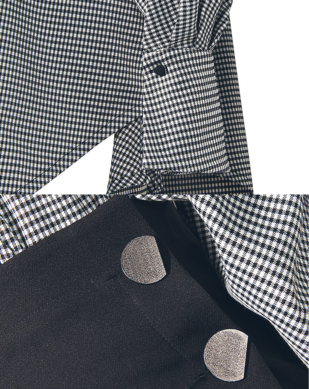 ♀Handkerchief Hem Plaid Shirt & Wrap Skirt