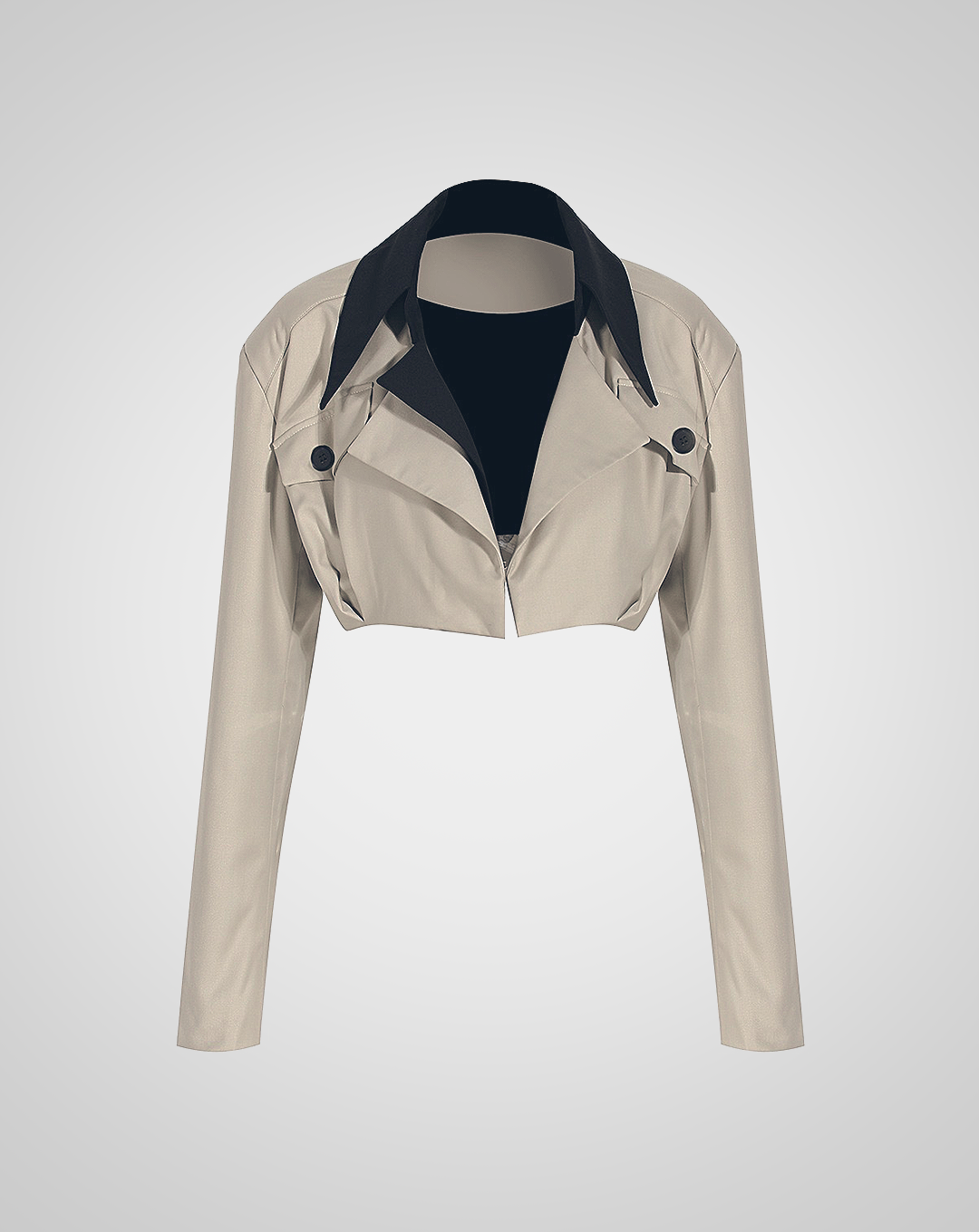 ♀2way Bicolor Tucked Jacket