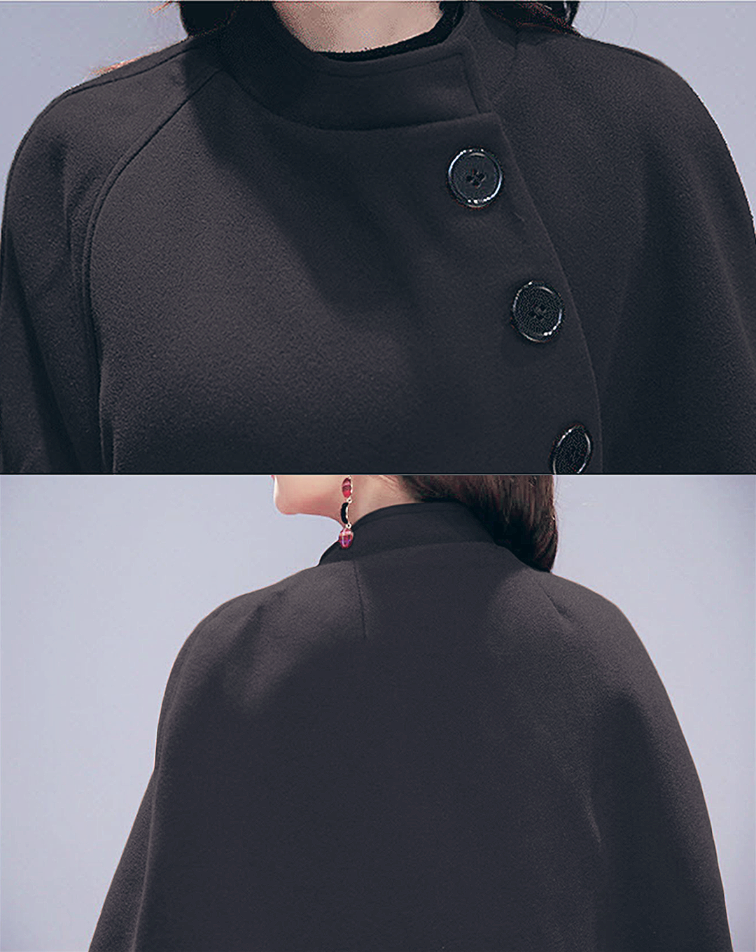 ♀Cape Style Middle Coat