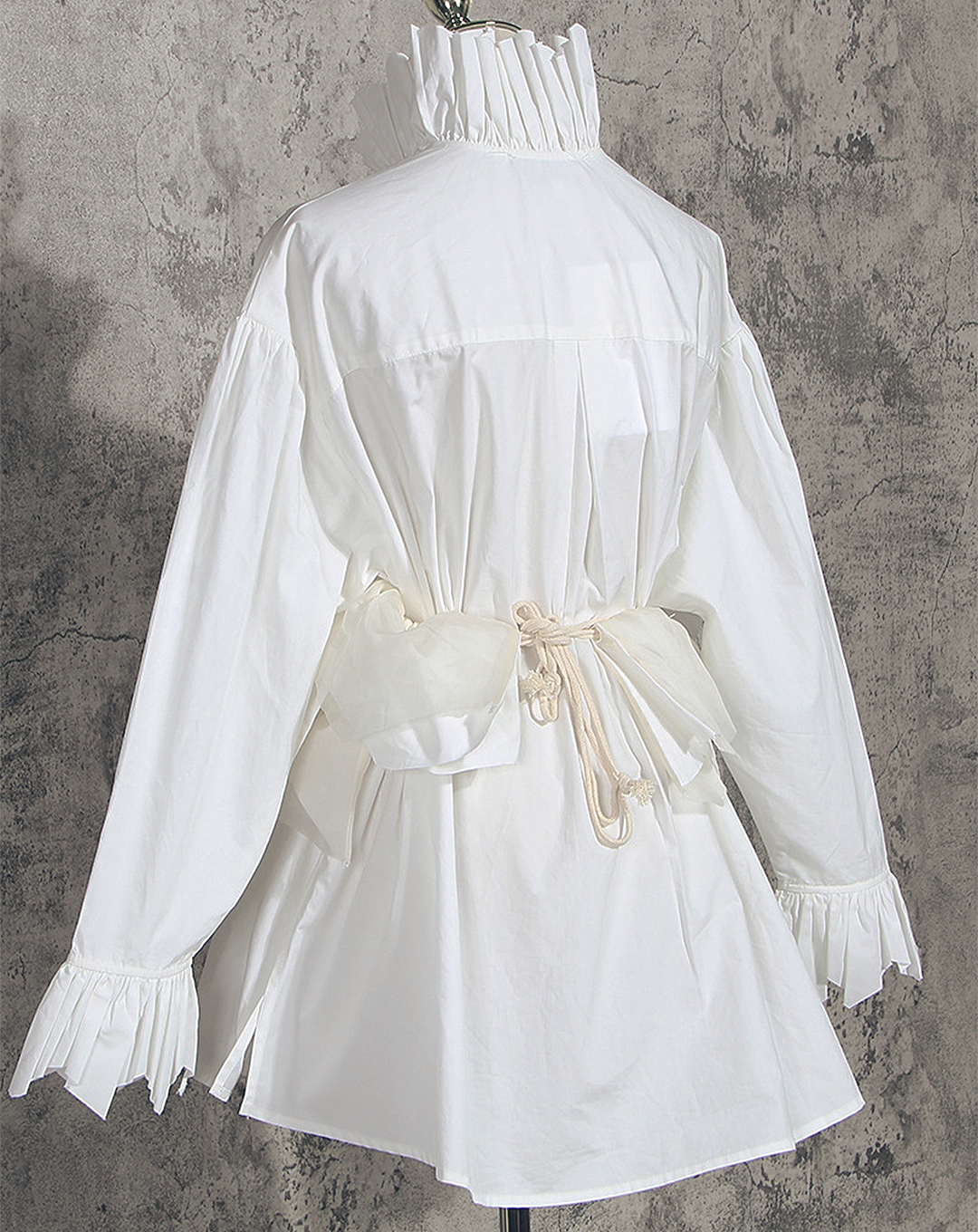 ♀Gathered Sash Shirt