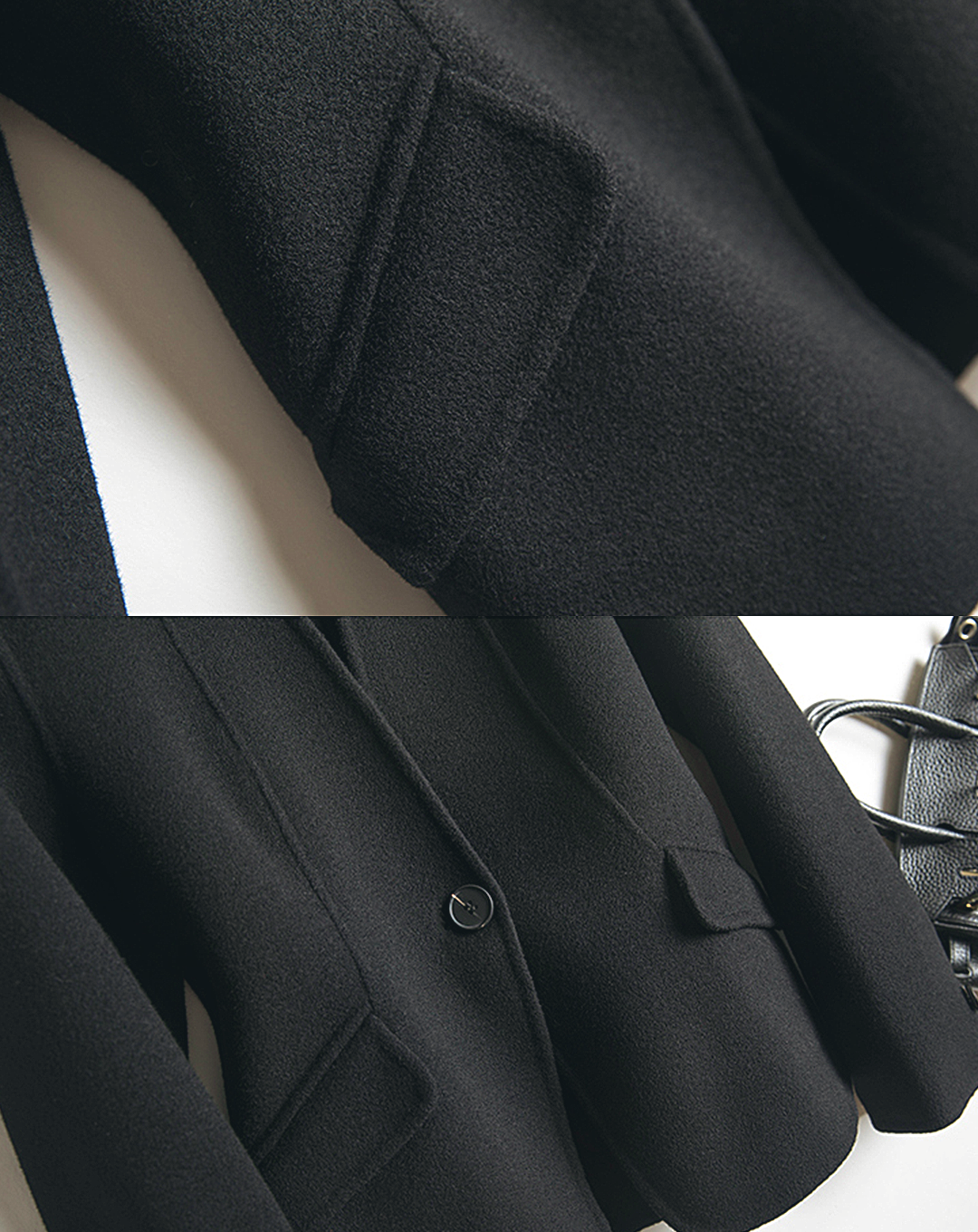 ♀Collarless Wool Jacket