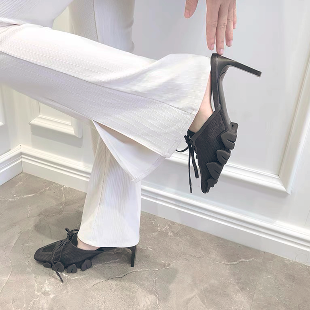 ♀Mesh High Heel Sneaker Sandals