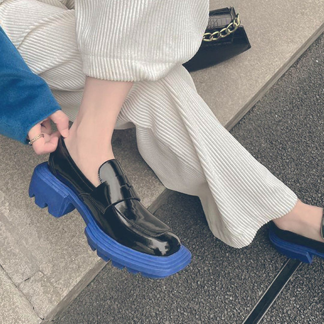 ♀ 本革/Tank Sole Coin Loafer