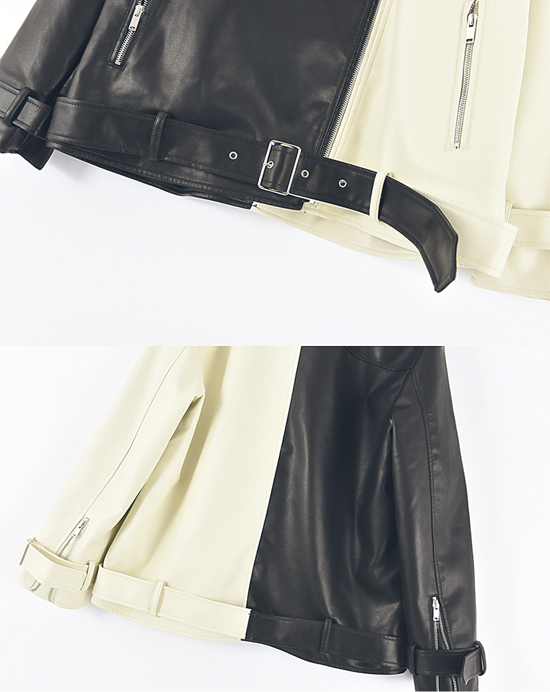 ♀Zip Leather Riders Jacket