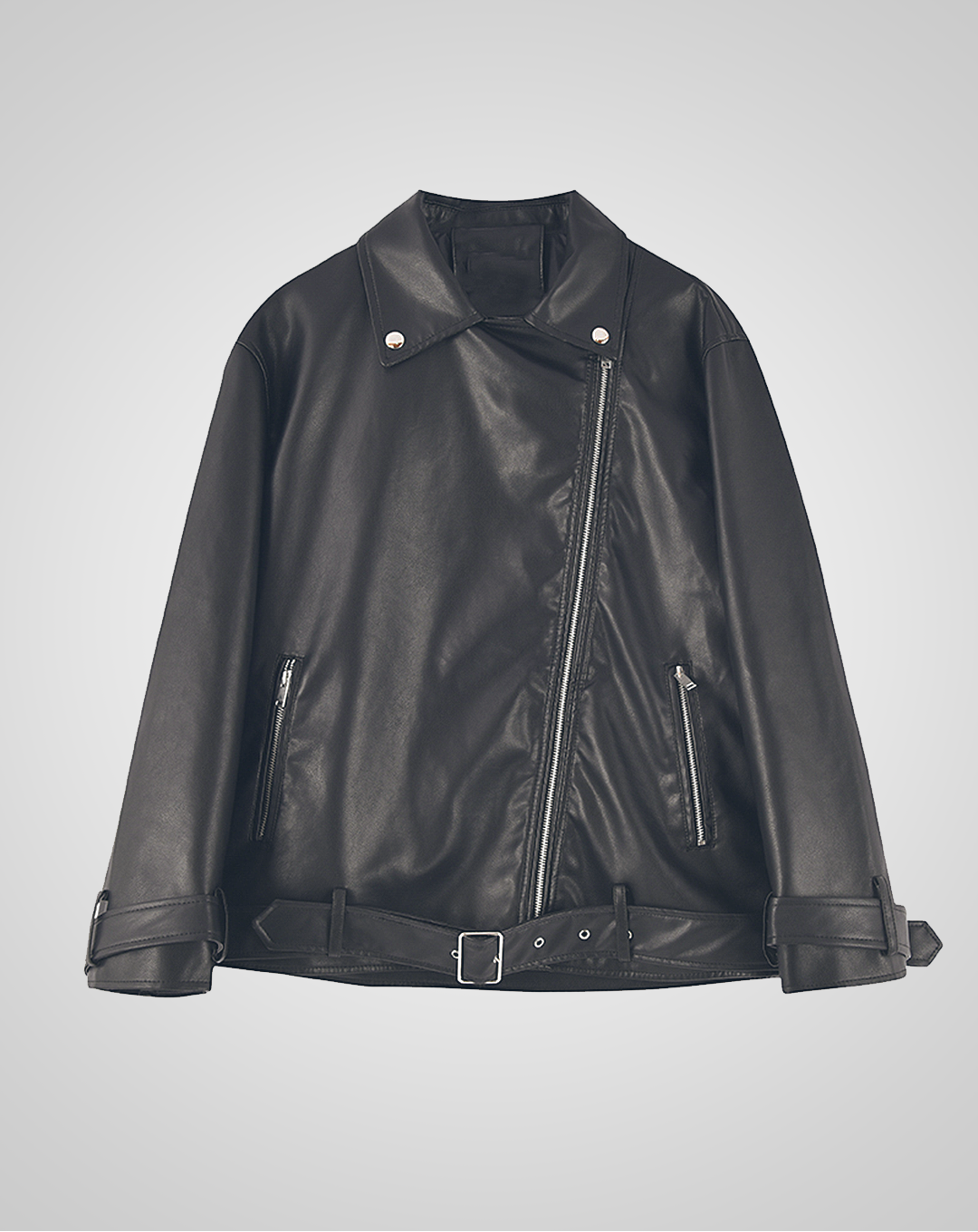 ♀Zip Leather Riders Jacket