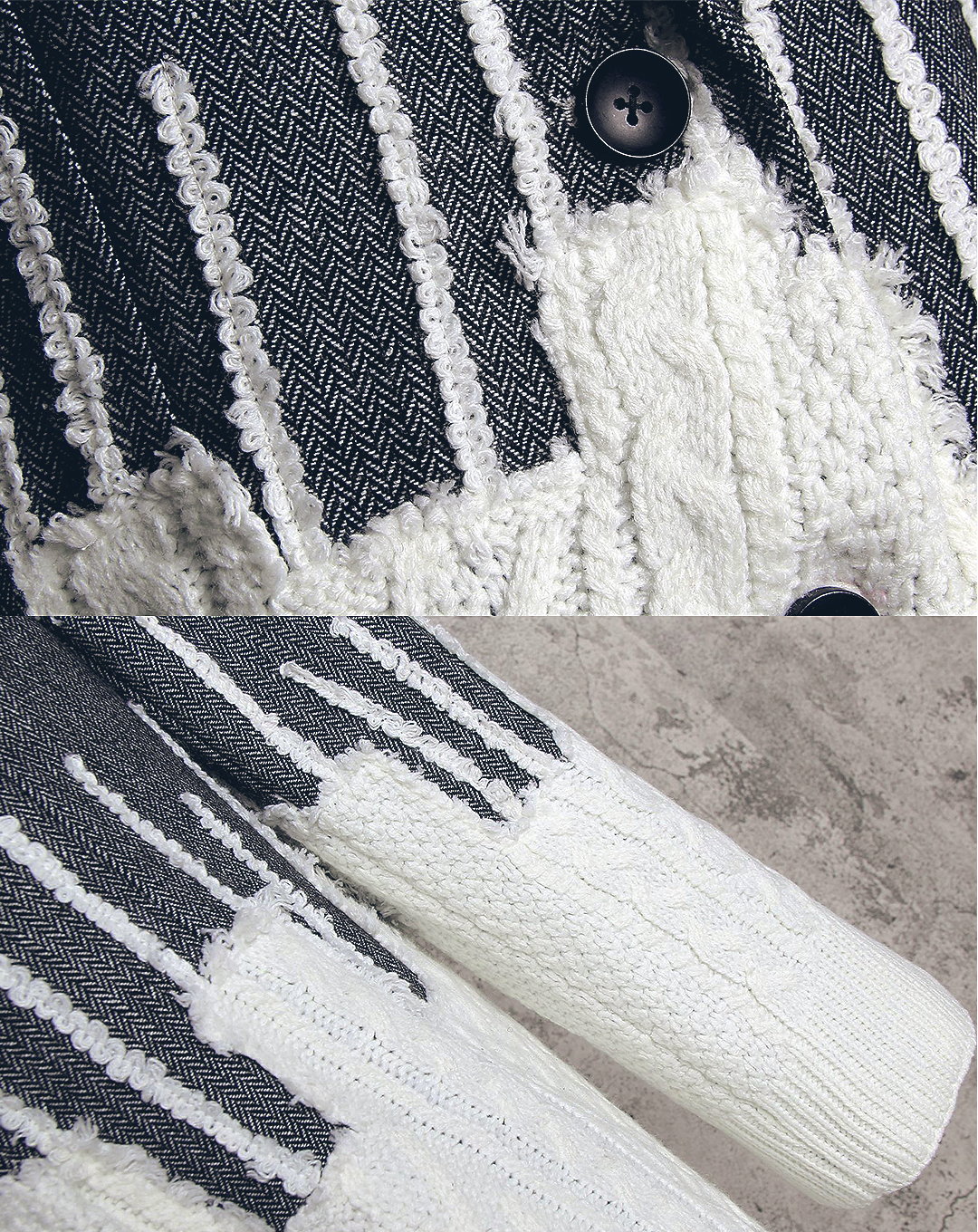 ♀Melting Knit Switching Jacket