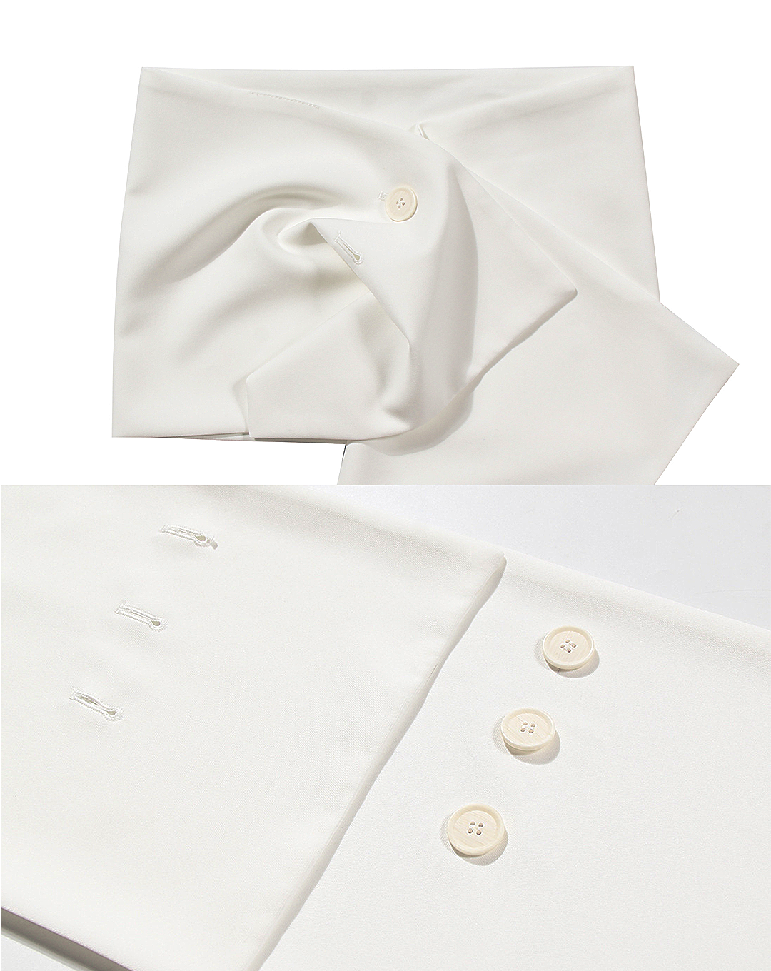 ♀Sash Belt White Jacket