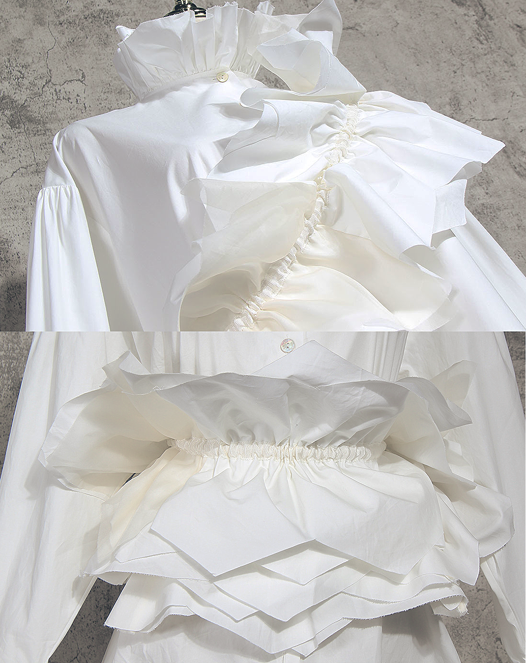 ♀Gathered Sash Shirt