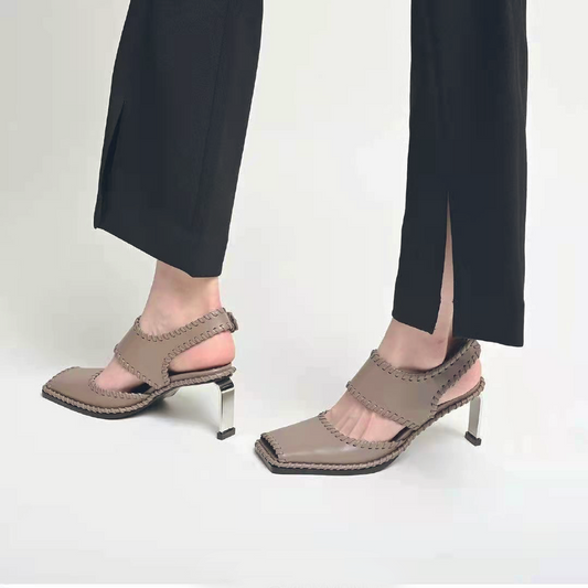 ♀Stitch Design Square Toe Sandals