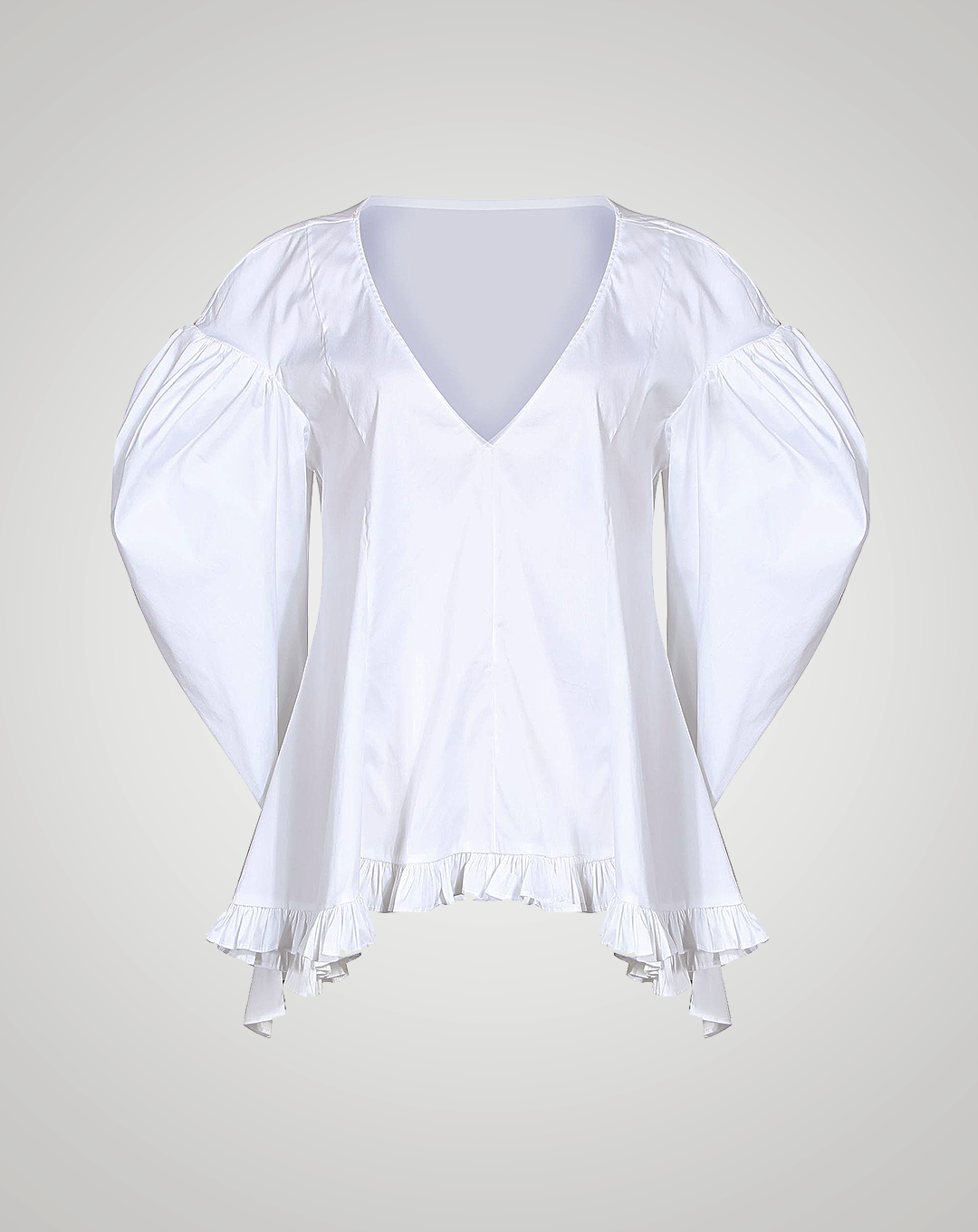 ♀Frill Gathered Drop Shoulder Shirt