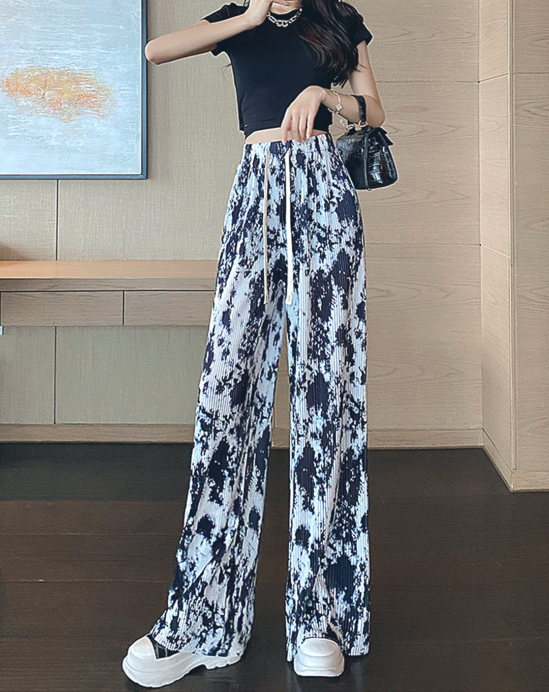 ♀Pattern Design Loose Pants