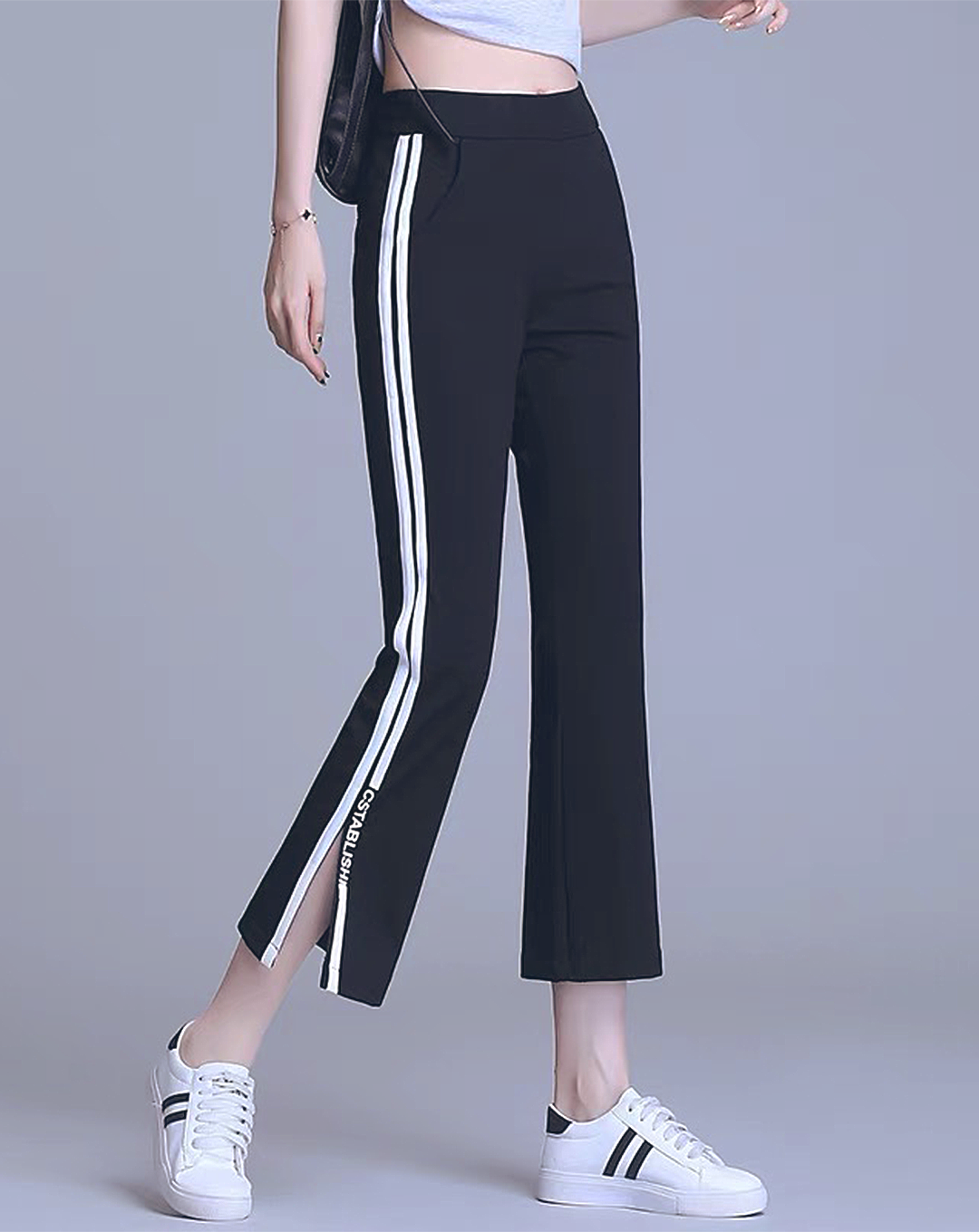 ♀Line Design Cropped Pants