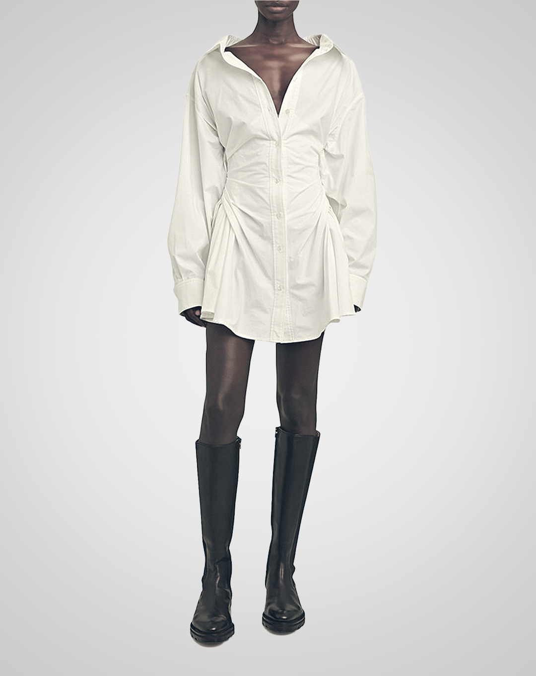 ♀Back Gathered Design Shirt
