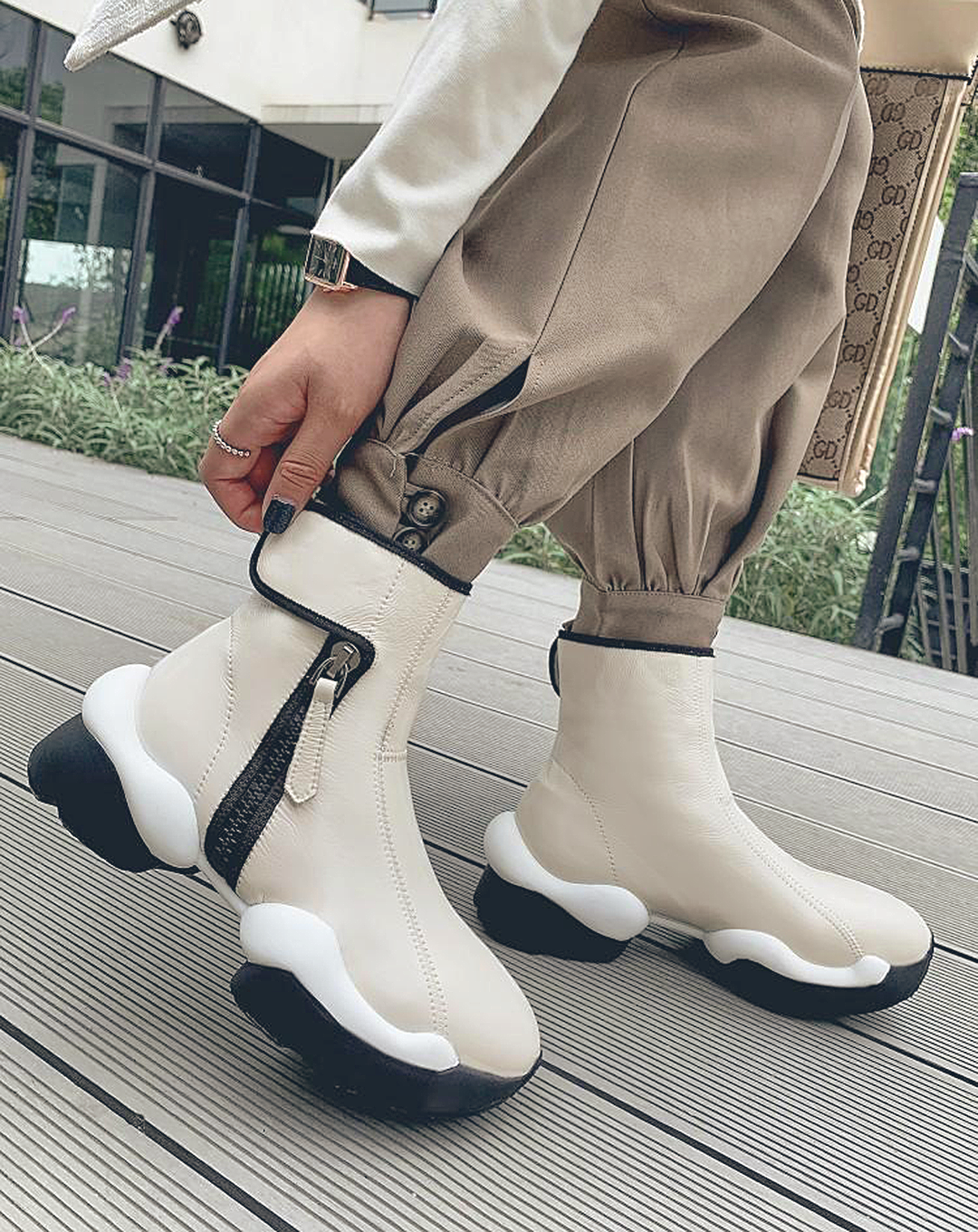 ♀本革/Sponge Sole Leather Boots