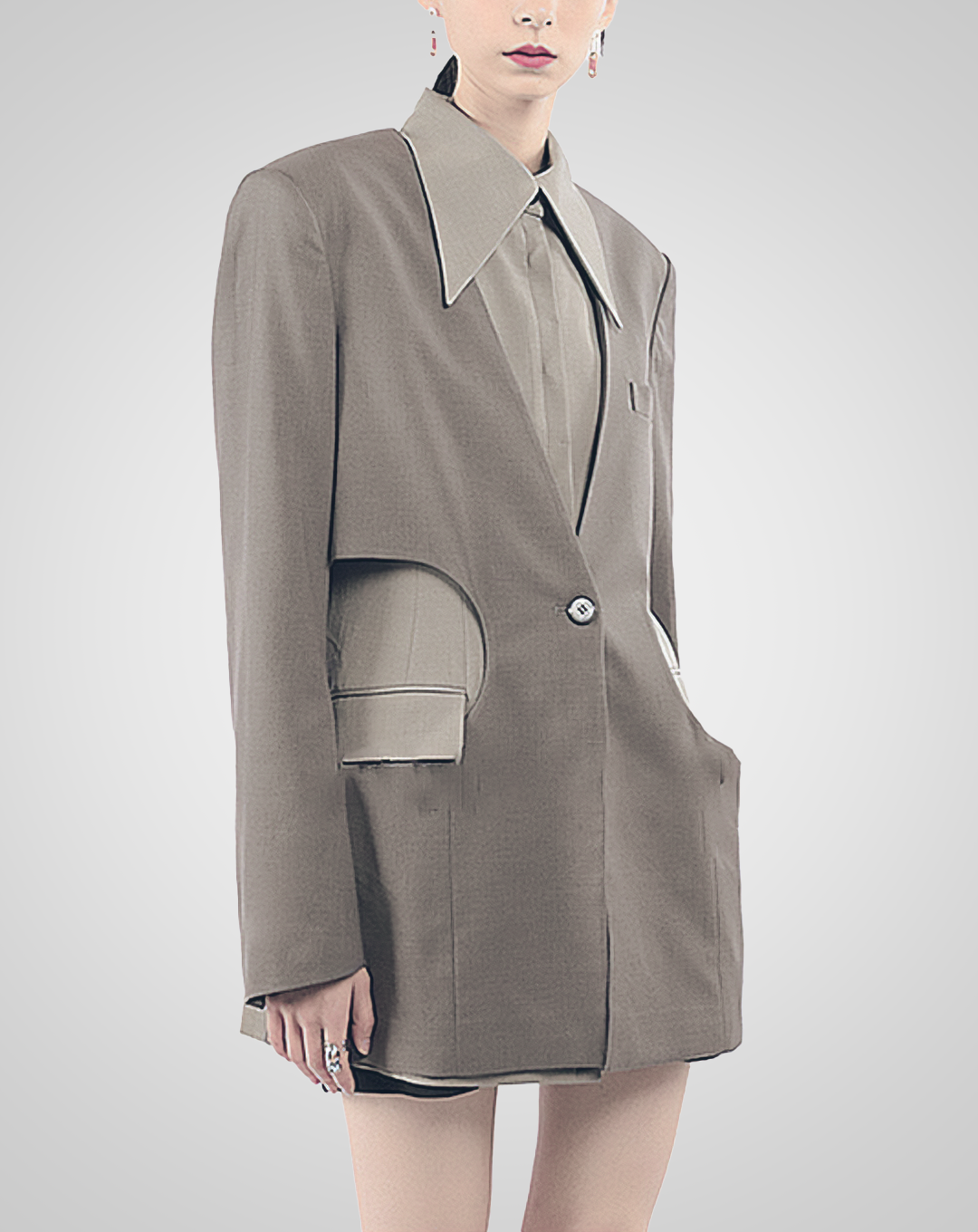 ♀Jacket Style Layered Shirt