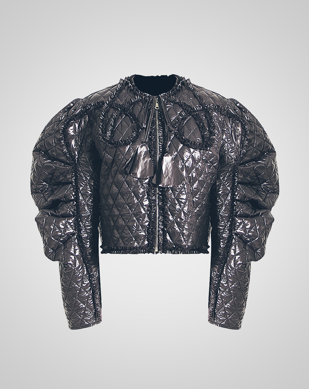 ♀Quilted Design Volume Sleeve Jacket