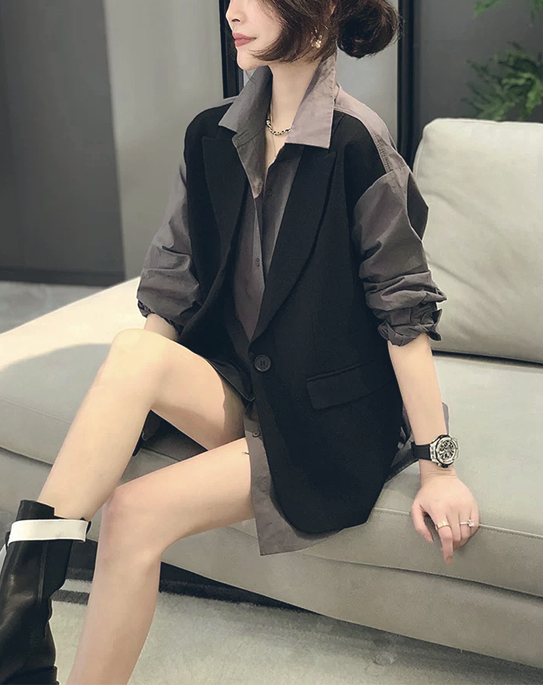 ♀Vest Docking Loose Shirt