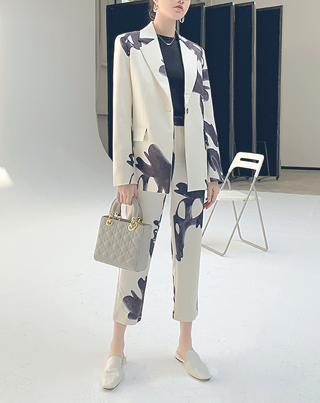 ♀Drawing Print Suit